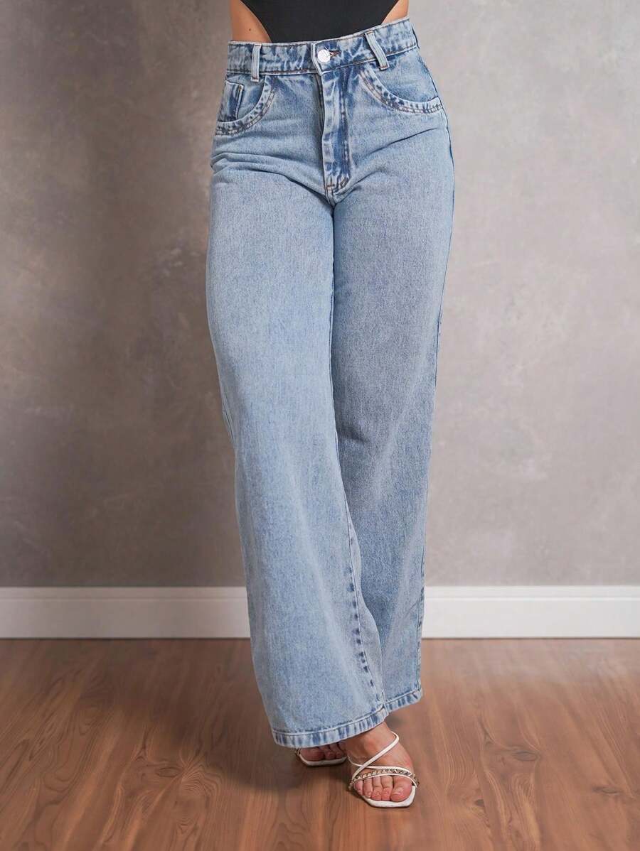 Calça Jeans Feminina Wide Leg