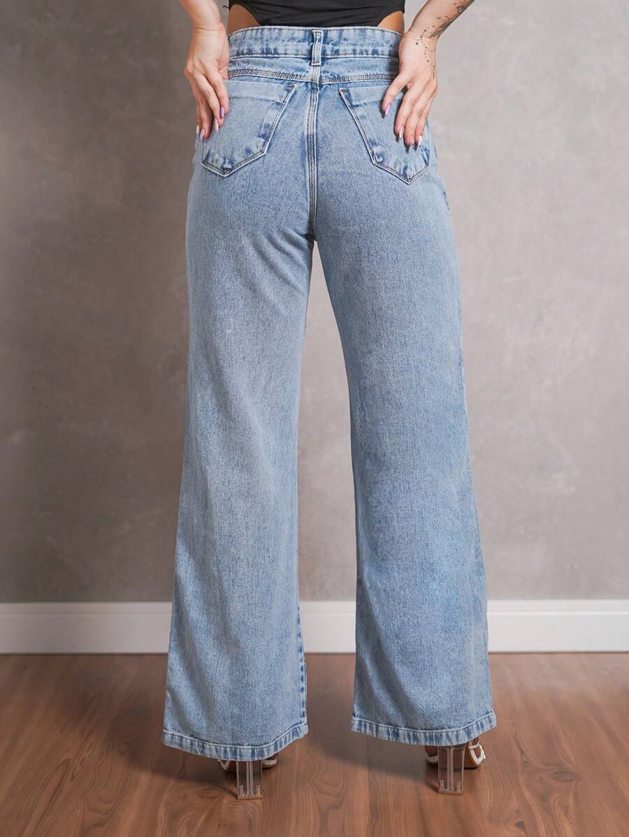 Calça Jeans Feminina Wide Leg