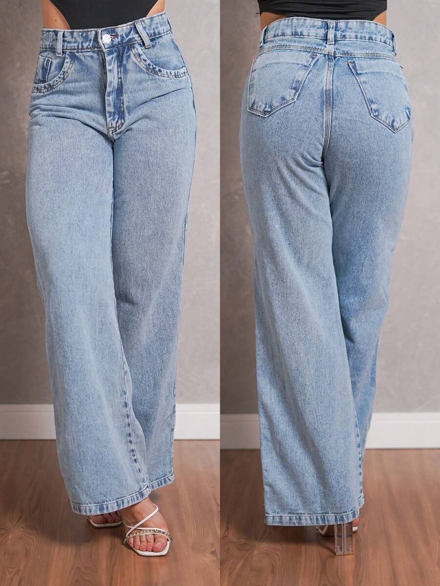 Calça Jeans Feminina Wide Leg