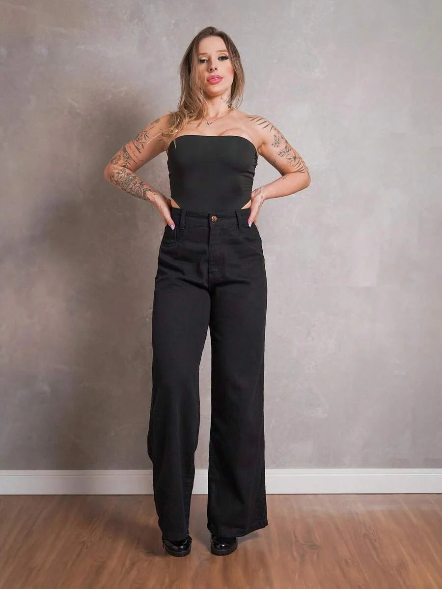 Calça Jeans Feminina Wide Leg