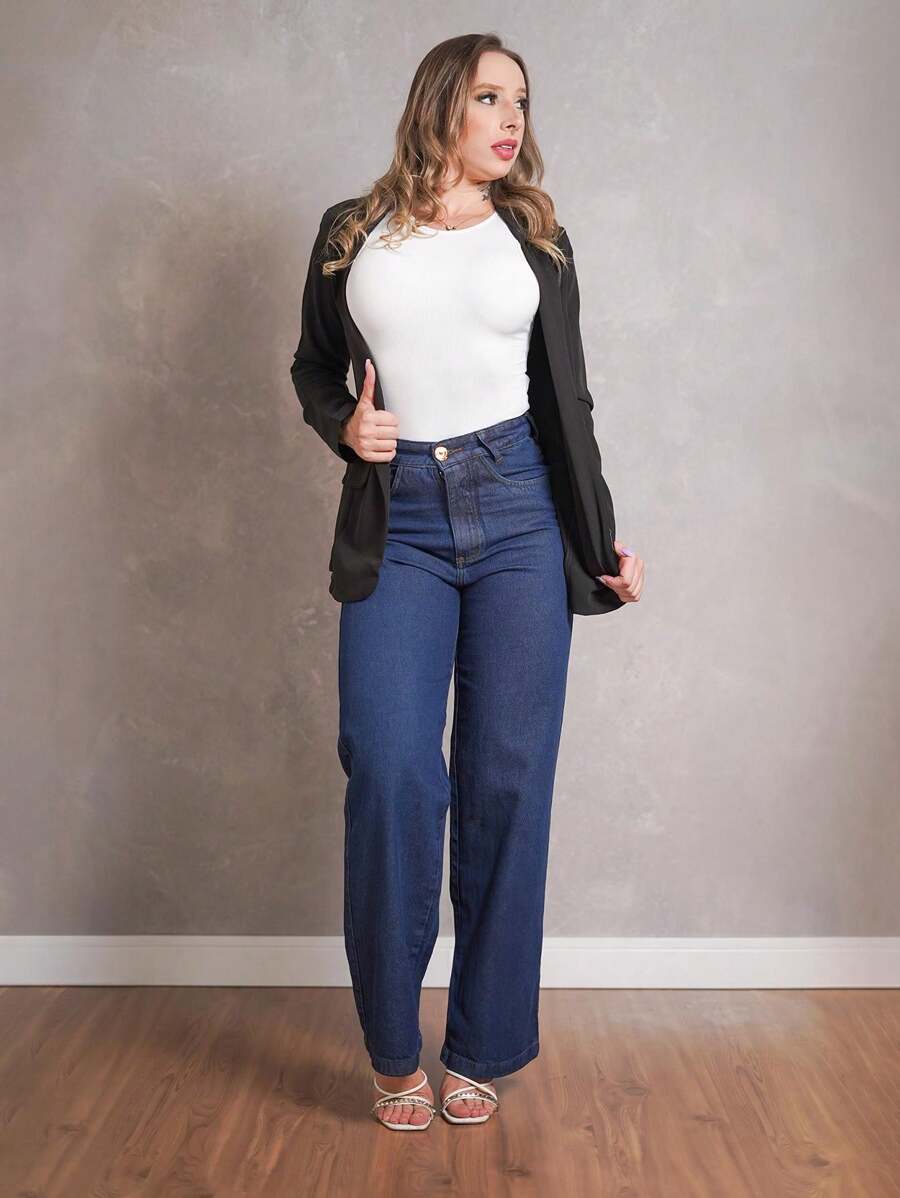 Calça Jeans Feminina Wide Leg
