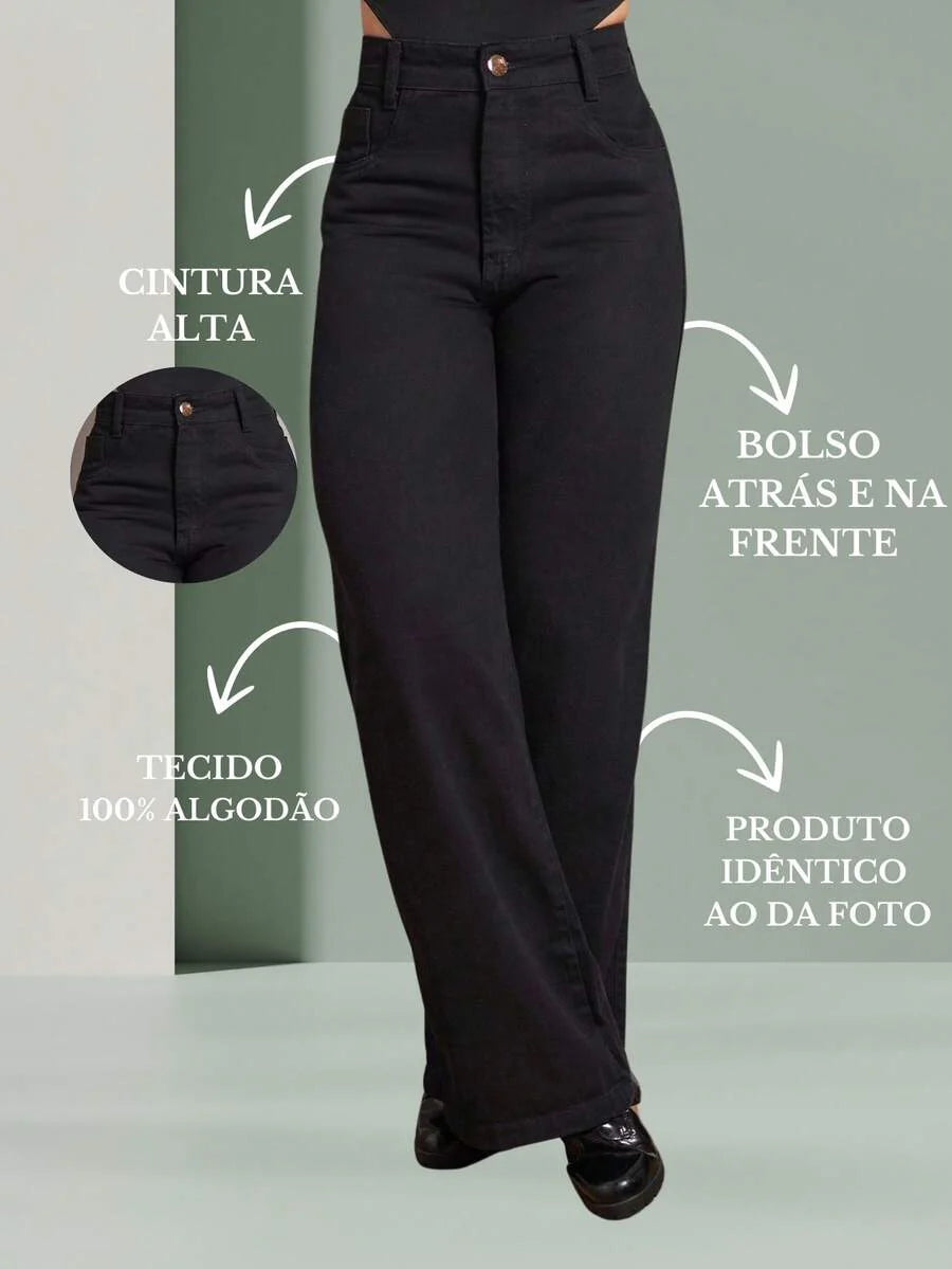 Calça Jeans Feminina Wide Leg