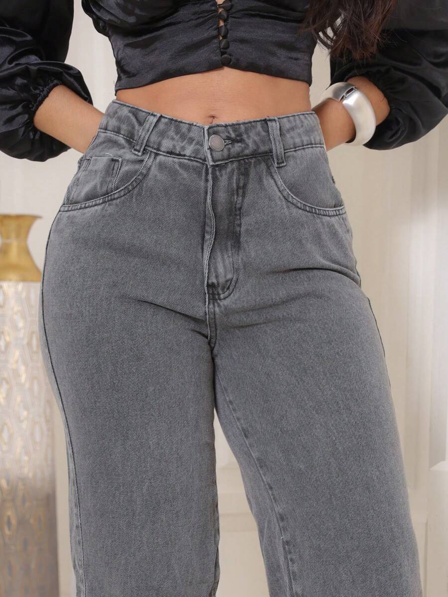 Calça Jeans Feminina Wide Leg