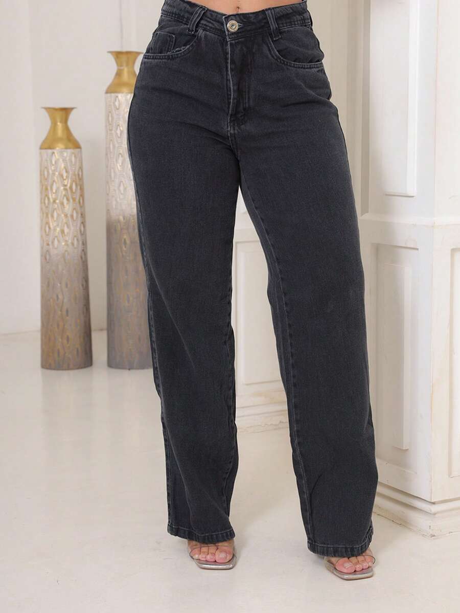 Calça Jeans Feminina Wide Leg