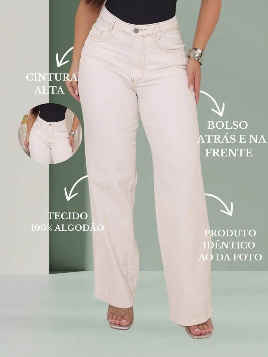 Calça Jeans Feminina Wide Leg