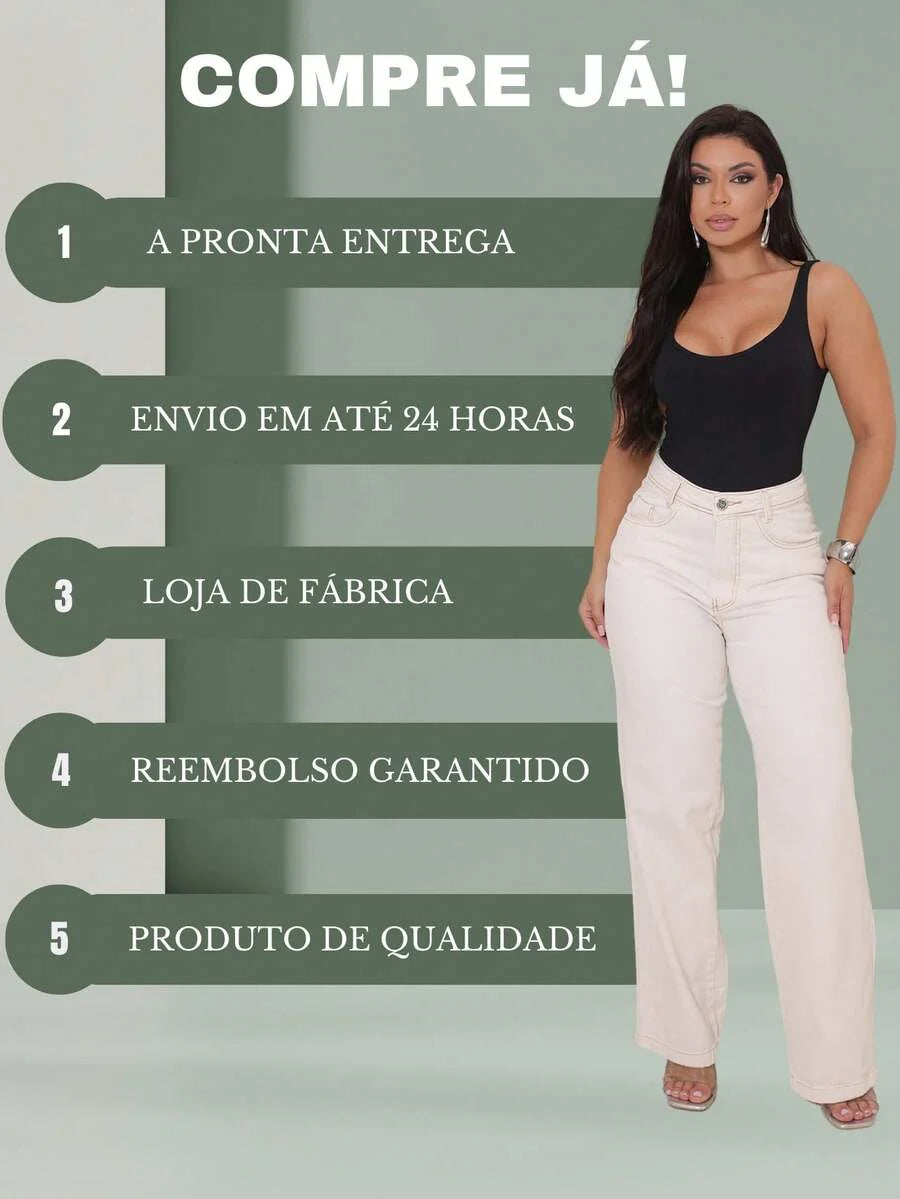 Calça Jeans Feminina Wide Leg